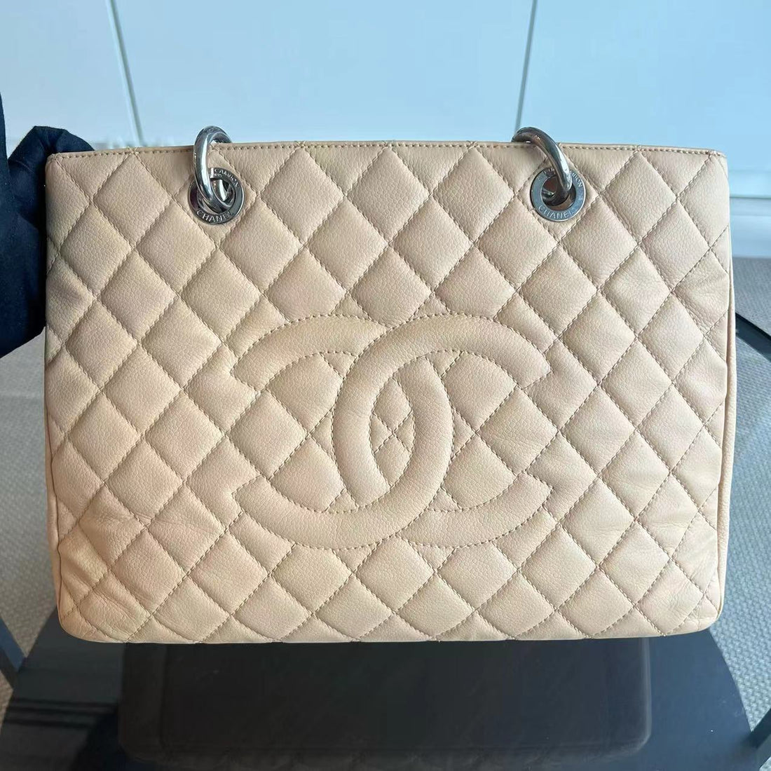 Caviar GST Grand Shopping Tote Quilted Calfskin Beige SHW No 15