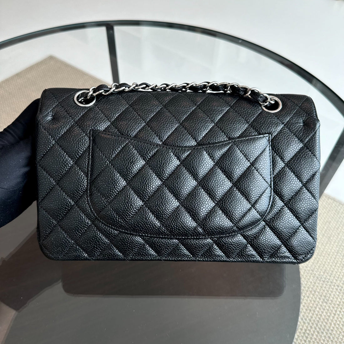 Caviar 25CM Quilted Black SHW No 13