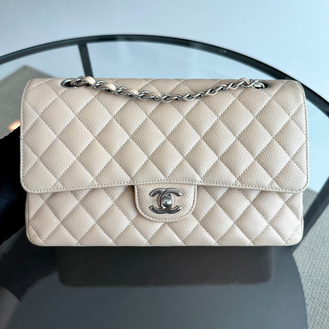 Caviar Quilted Beige SHW No 18