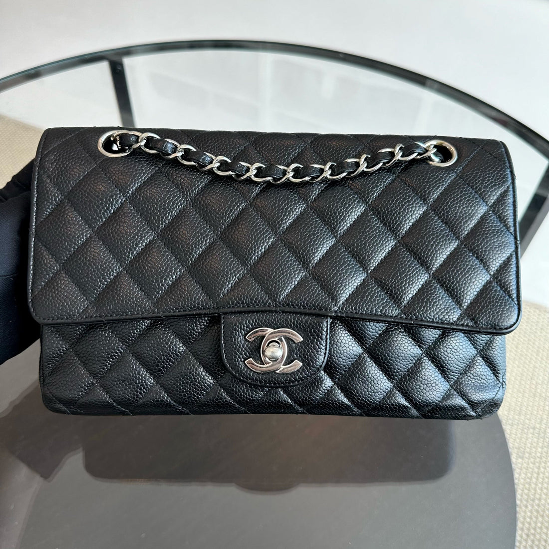 Caviar Quilted Calfskin Black SHW No 13
