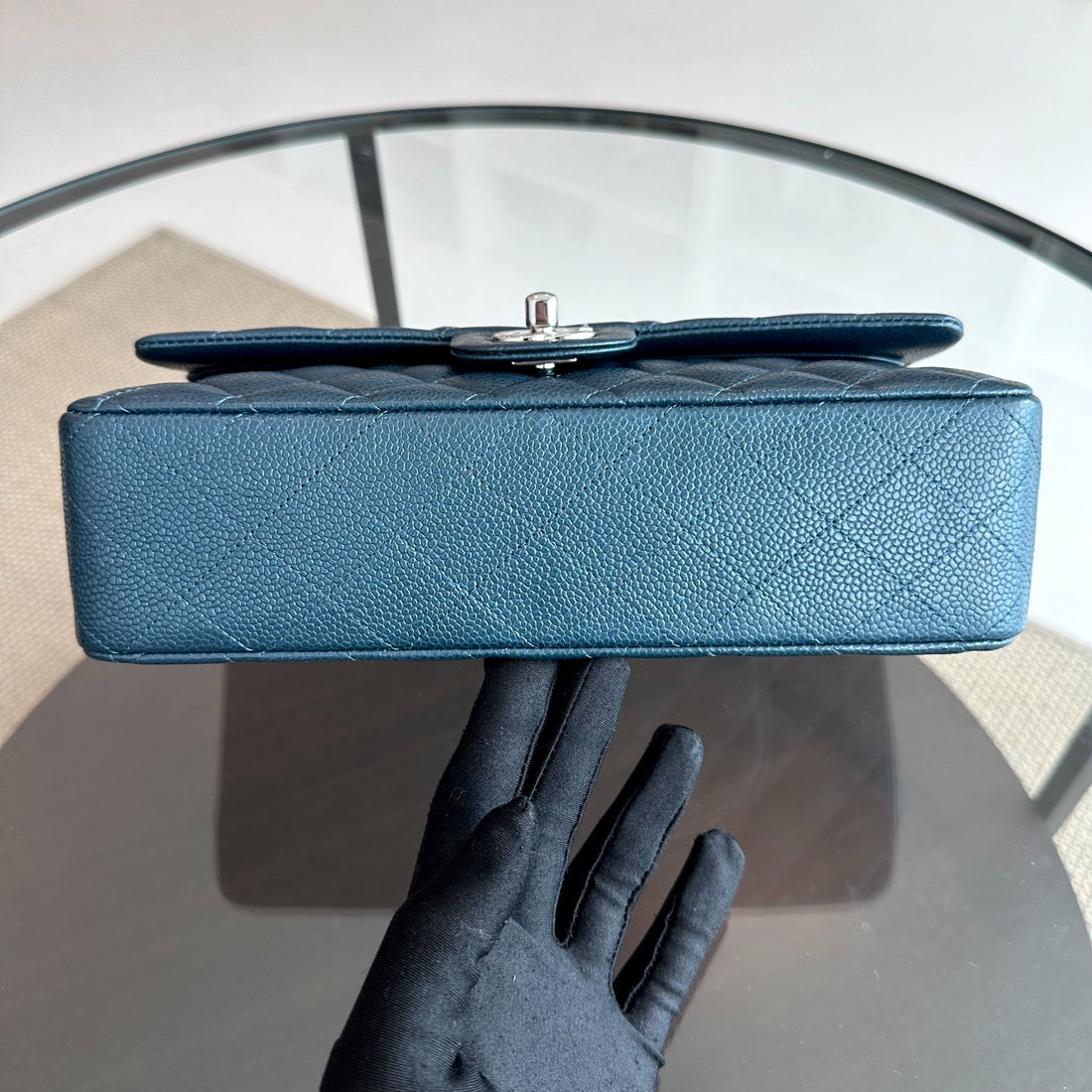 Caviar Quilted Dark Blue SHW No 20