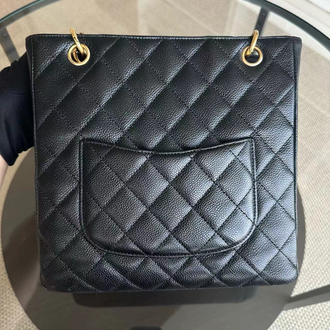 Caviar PST Petite Shopping Tote Black GHW No 8