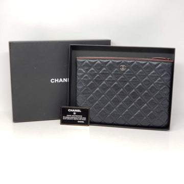 Chanel CC Caviar Quilted Cosmetic / Clutch Bag