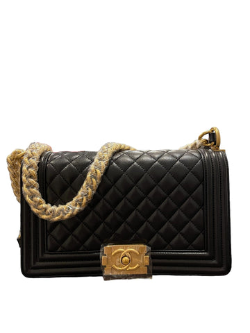 Chanel Boy Old Medium Black Caviar GHW #26