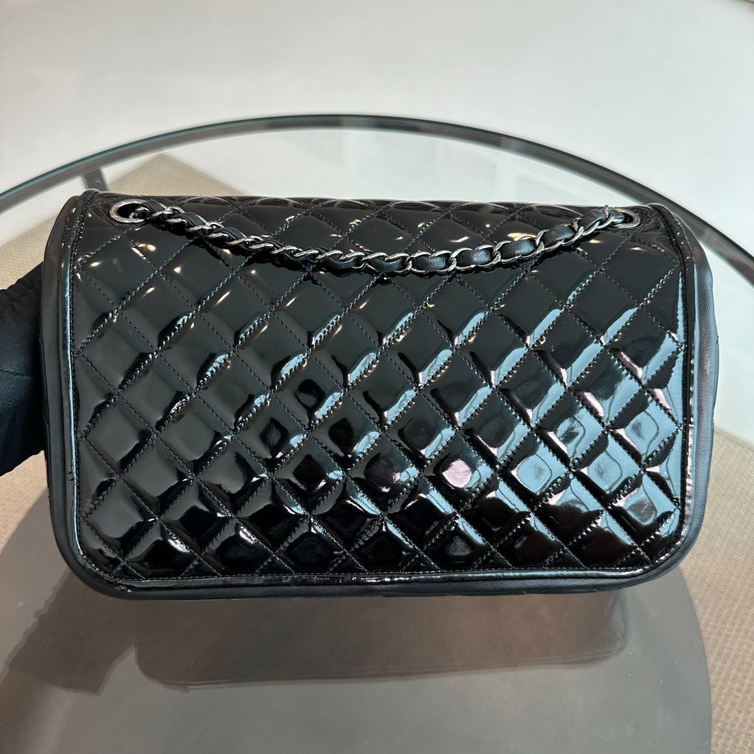 Classic Twist Timeless Jumbo Patent With Lambskin Black No 18