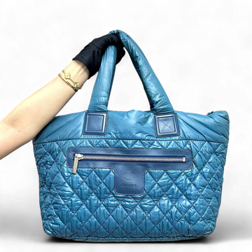 Coco Cocoon Quilted Nylon Tote Blue No 13