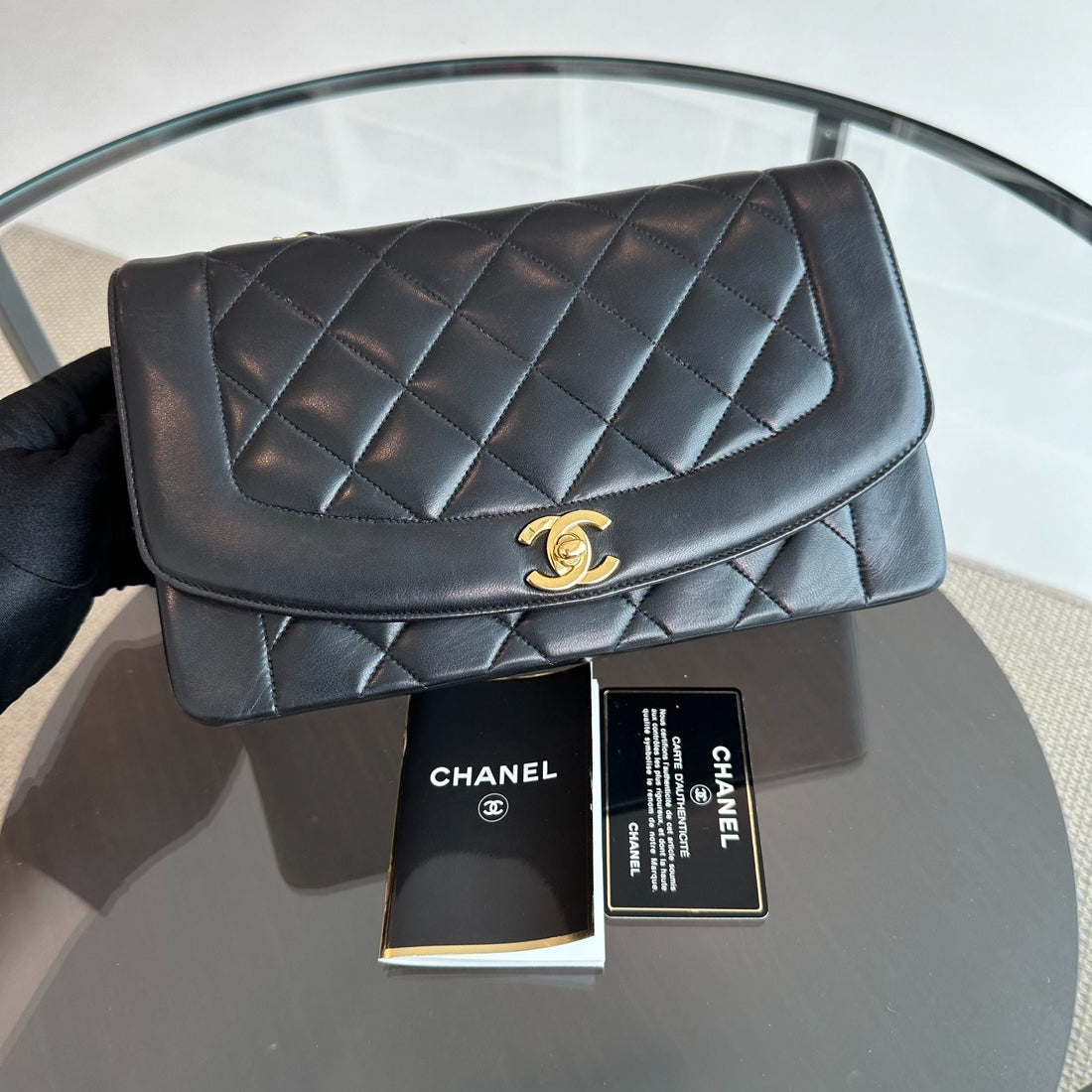 Diana Medium Black Lambskin Vintage GHW No 3