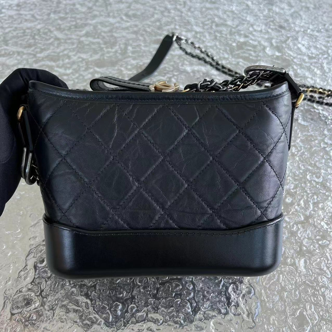 Gabrielle Small Quilted Calfskin Black Two-tone Hardware Series 28