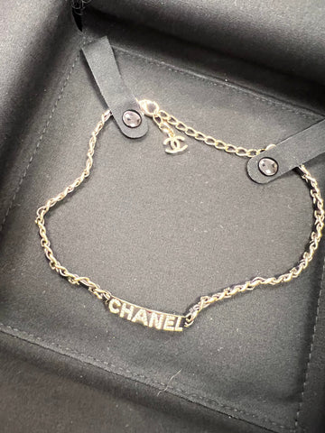 *AUCTION* Chanel Strass Tag Choker LGHW SYC1189