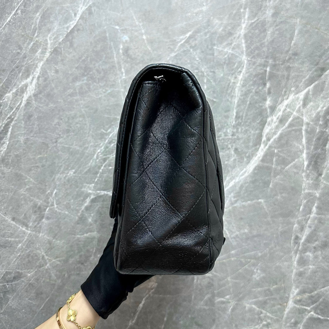 Jumbo Classic Flap Single Flap Lambskin Black SHW No 13