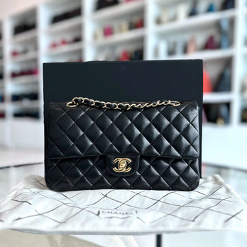Lambskin 25CM Quilted Black GHW