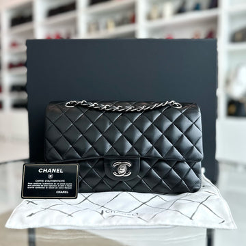Lambskin 25CM Quilted Black SHW No 14