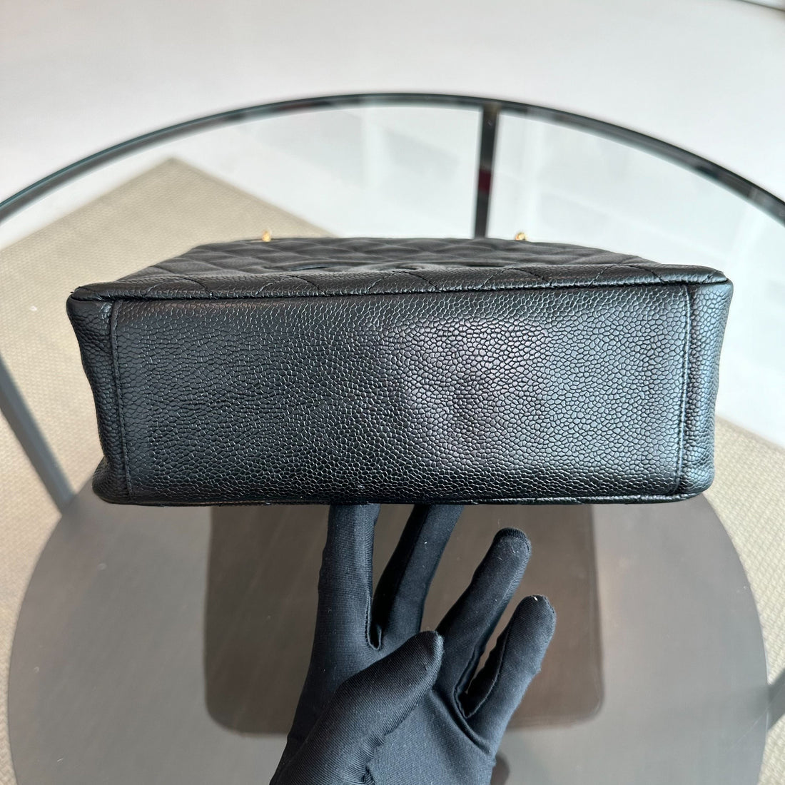 PST Caviar Petite Shopping Tote Black GHW No 10