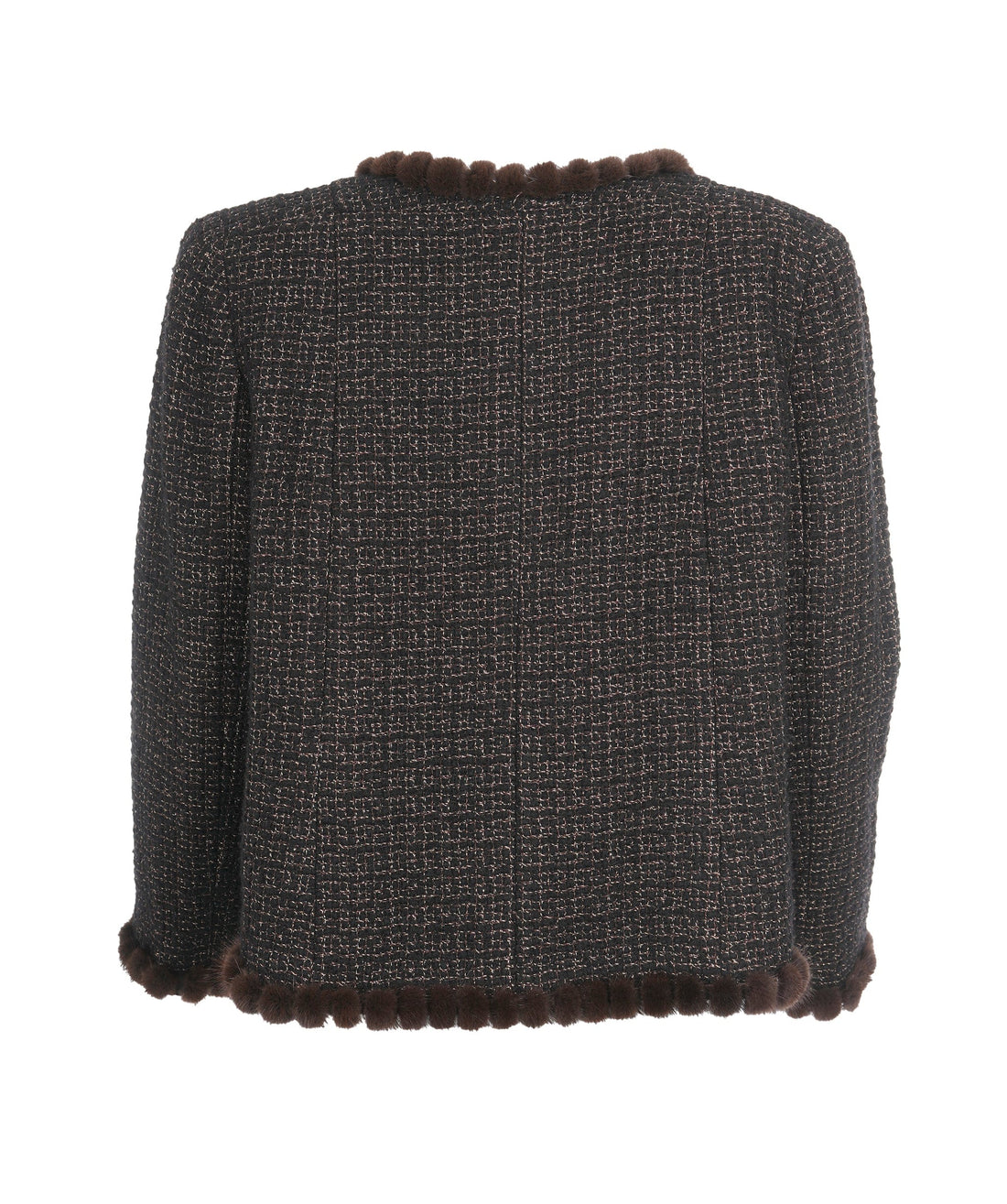 Chanel brown tweed/ fur jacket  AVC1942