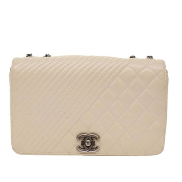 Beige Leather Chanel Clutch