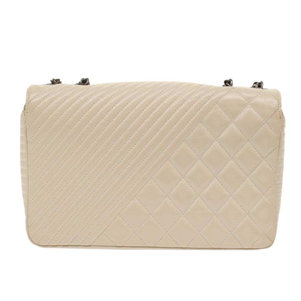 Beige Leather Chanel Clutch