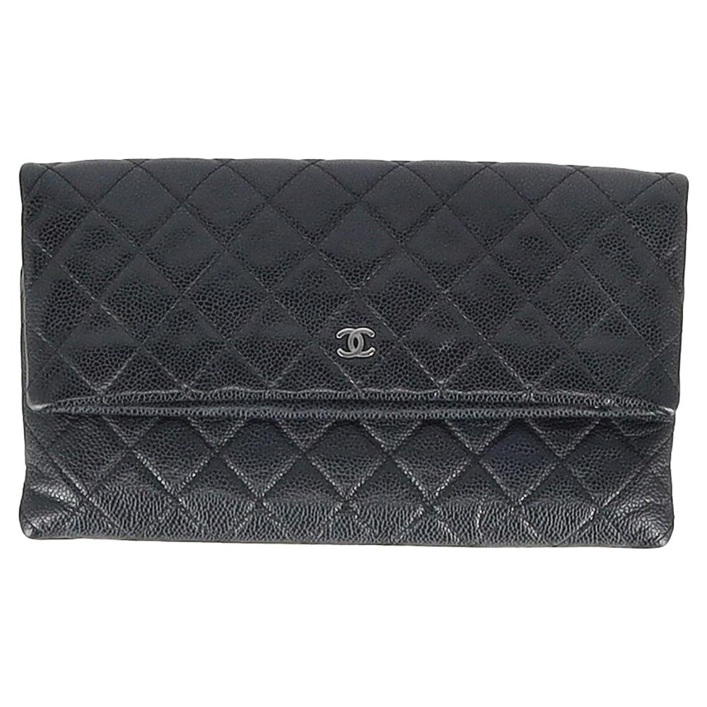 Black Leather Chanel Clutch