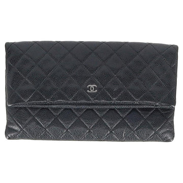 Black Leather Chanel Clutch