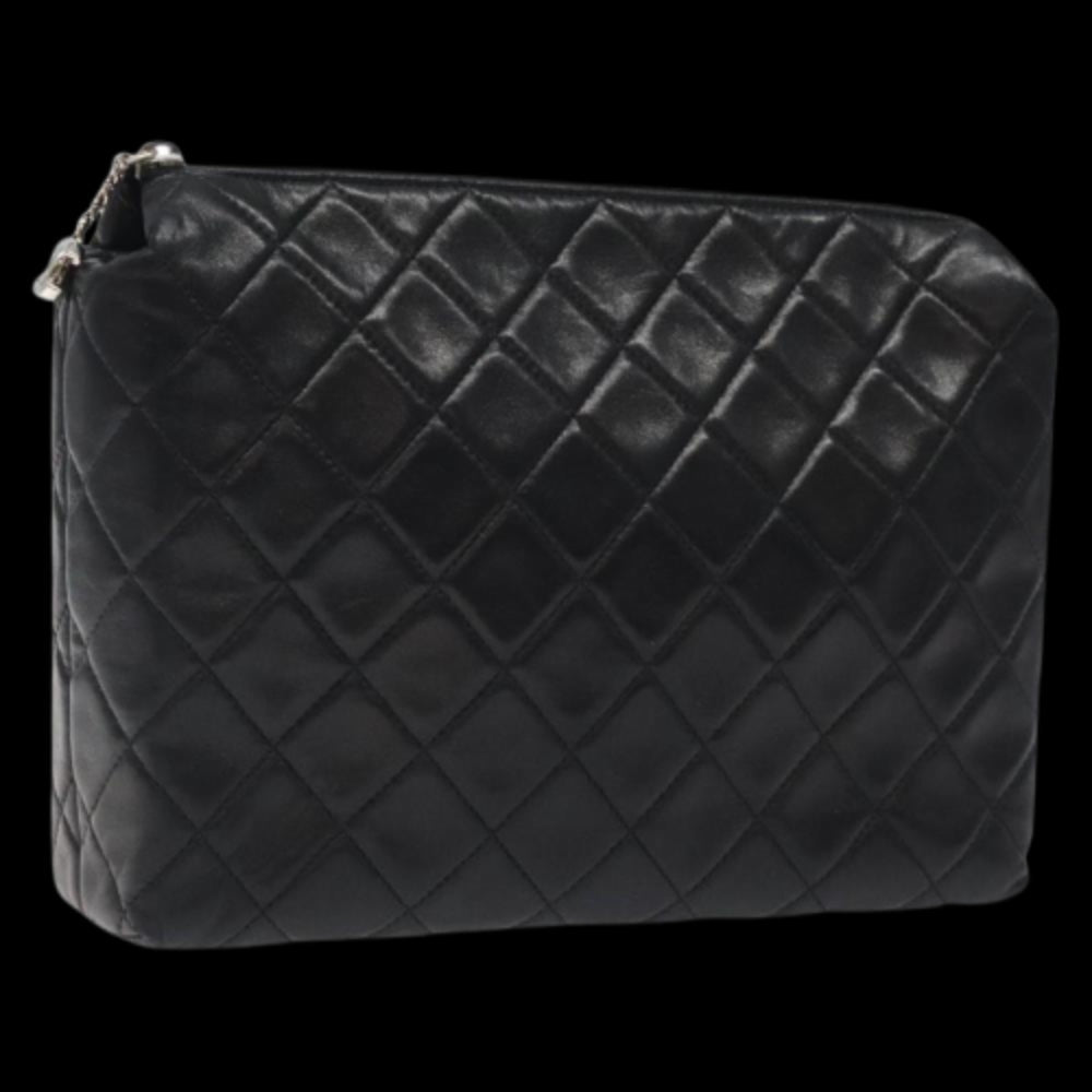 Black Leather Chanel Clutch