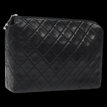 Black Leather Chanel Clutch