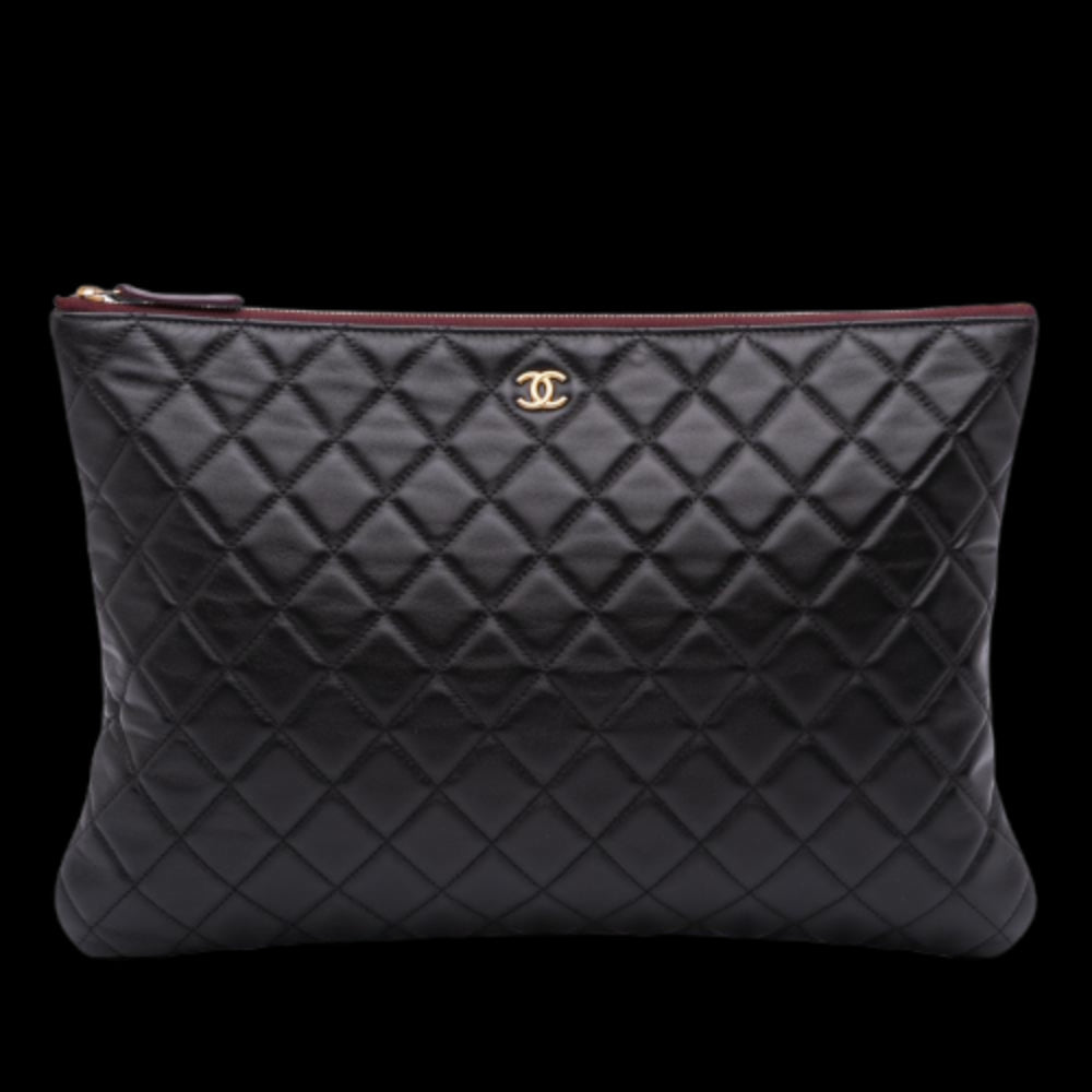Black Leather Chanel Clutch