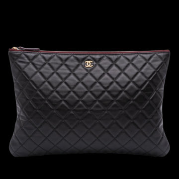 Black Leather Chanel Clutch