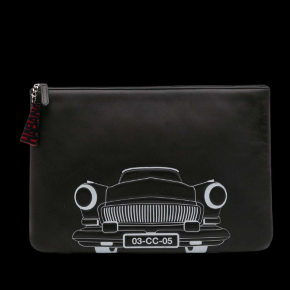 Black Leather Chanel Clutch