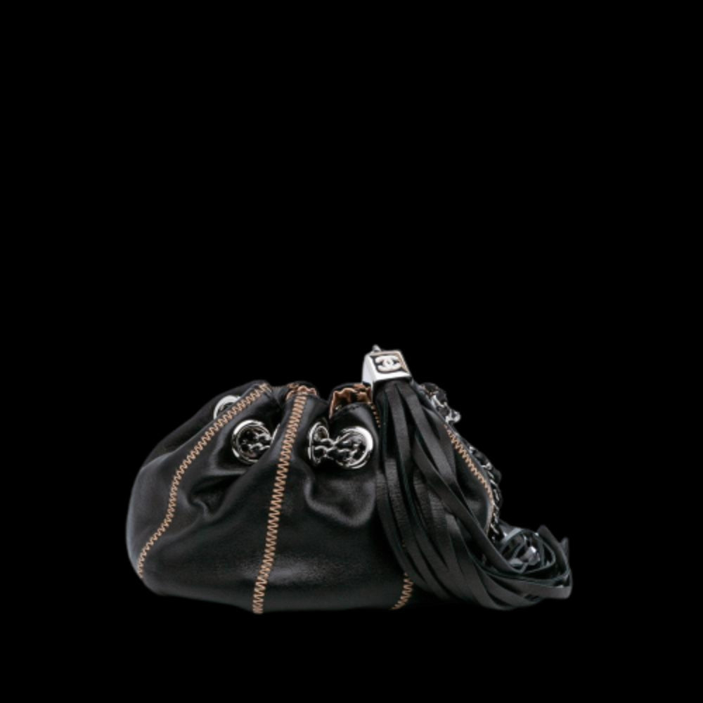 Black Leather Chanel Clutch