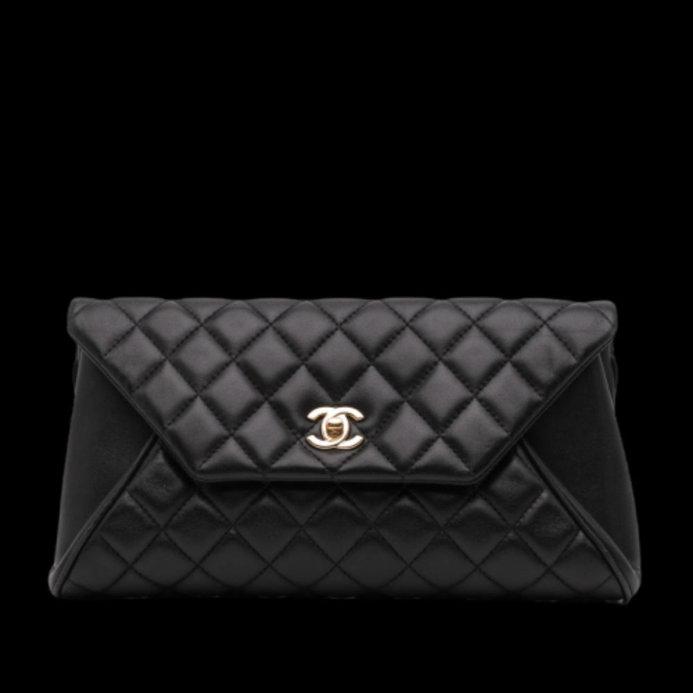 Black Leather Chanel Clutch