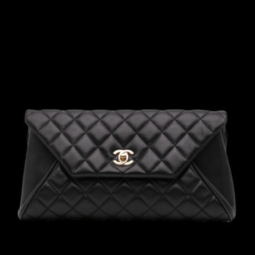 Black Leather Chanel Clutch