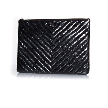 Black Leather Chanel Clutch