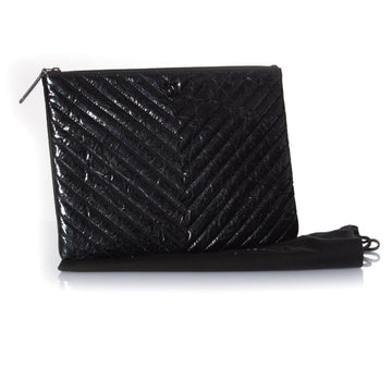Black Leather Chanel Clutch
