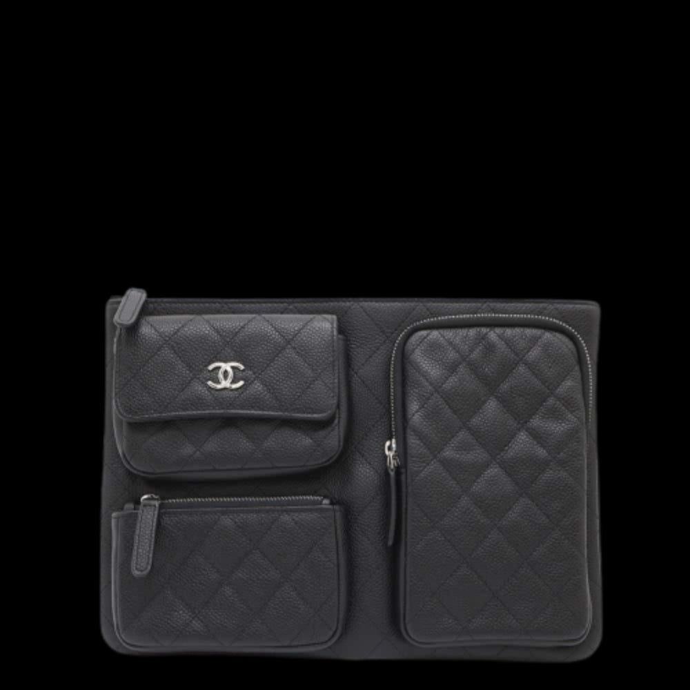 Black Leather Chanel Clutch