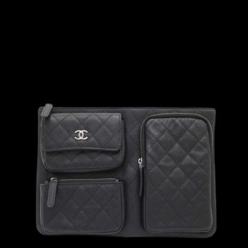 Black Leather Chanel Clutch