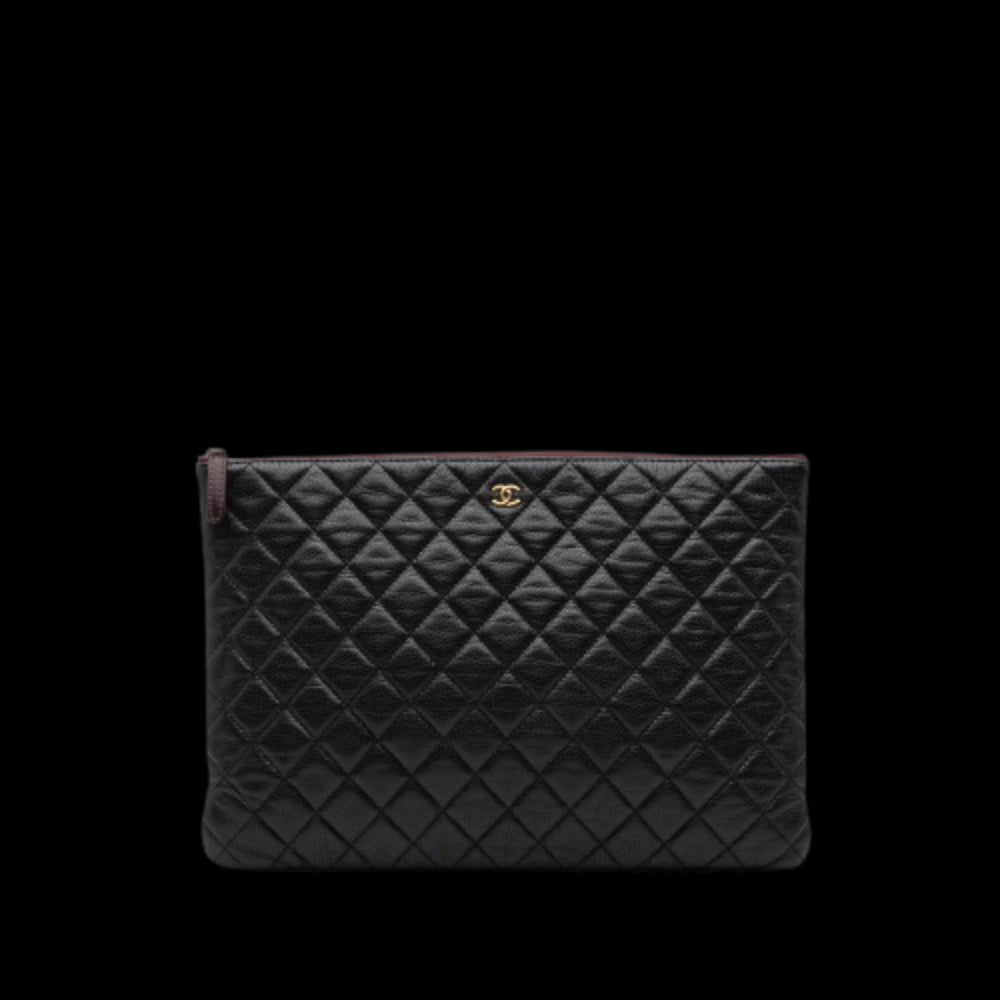 Black Leather Chanel Clutch