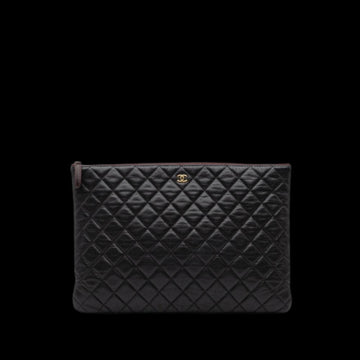 Black Leather Chanel Clutch