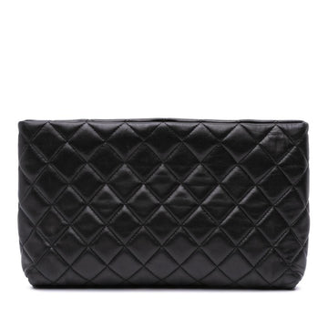 Black Leather Chanel Clutch