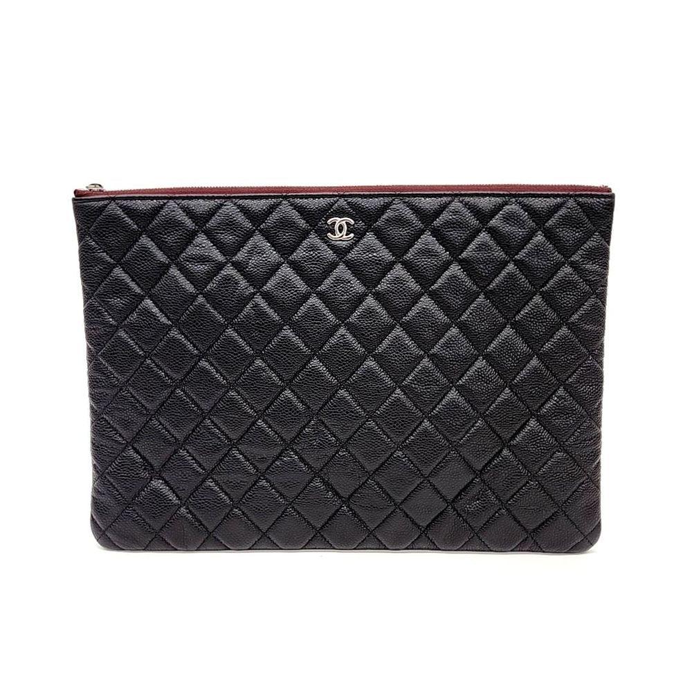 Black Leather Chanel Clutch