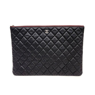 Black Leather Chanel Clutch