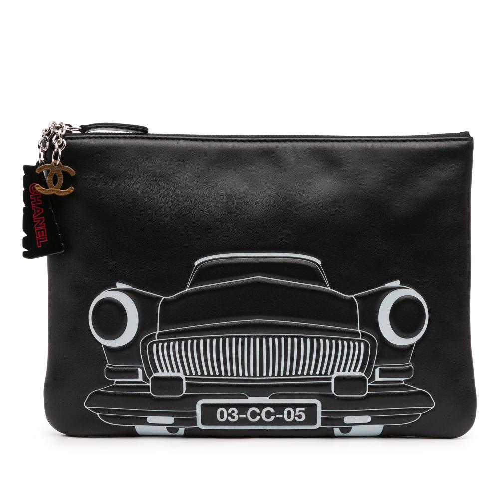 Black Leather Chanel Clutch
