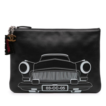 Black Leather Chanel Clutch
