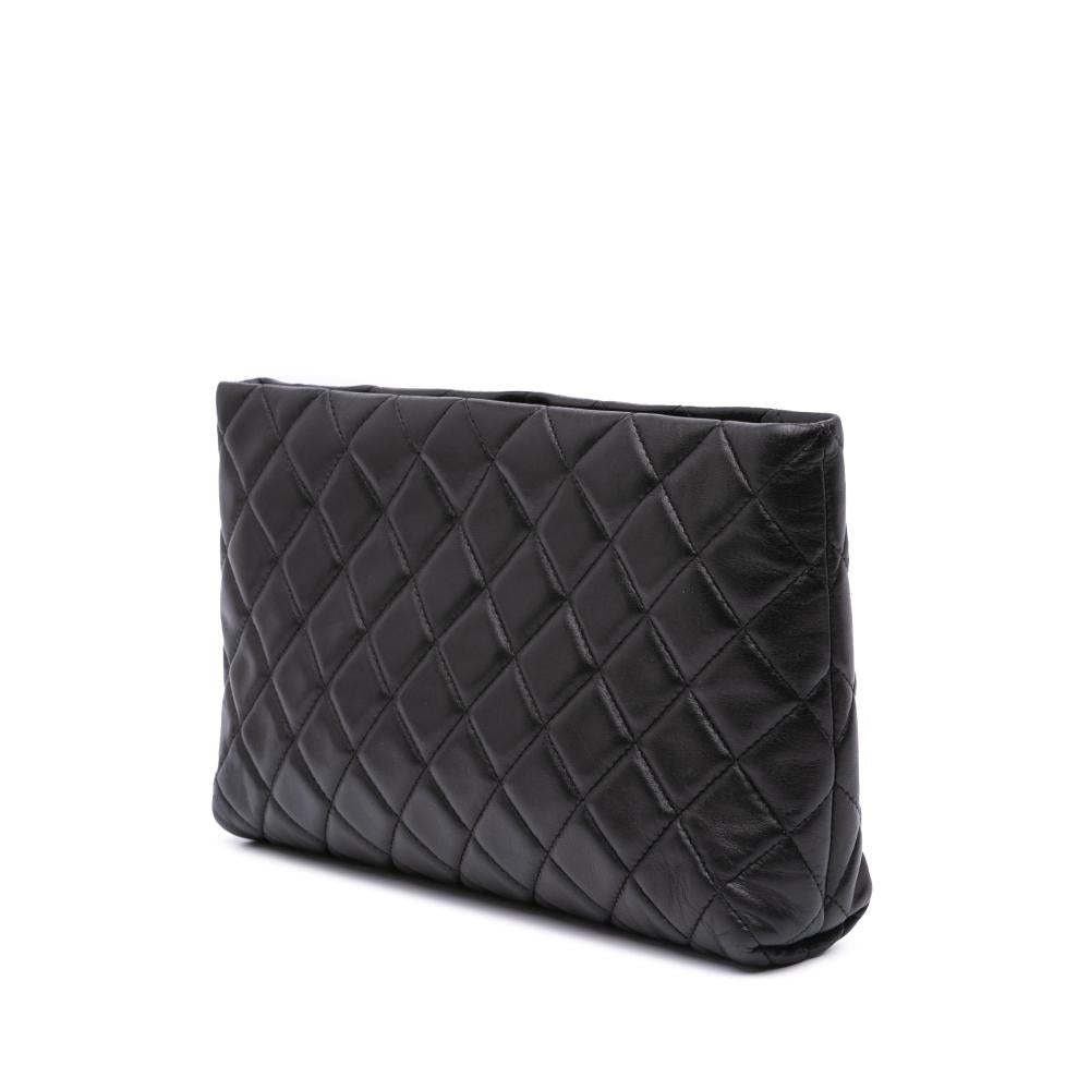 Black Leather Chanel Clutch