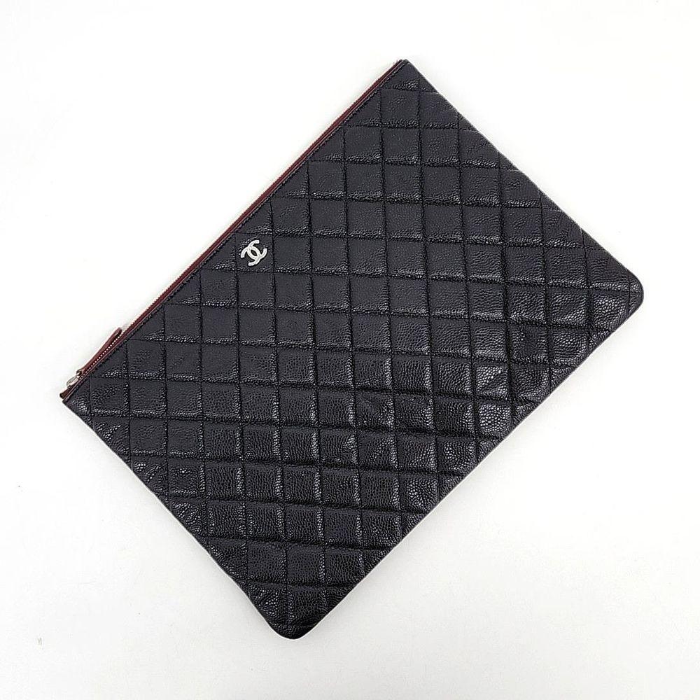 Black Leather Chanel Clutch