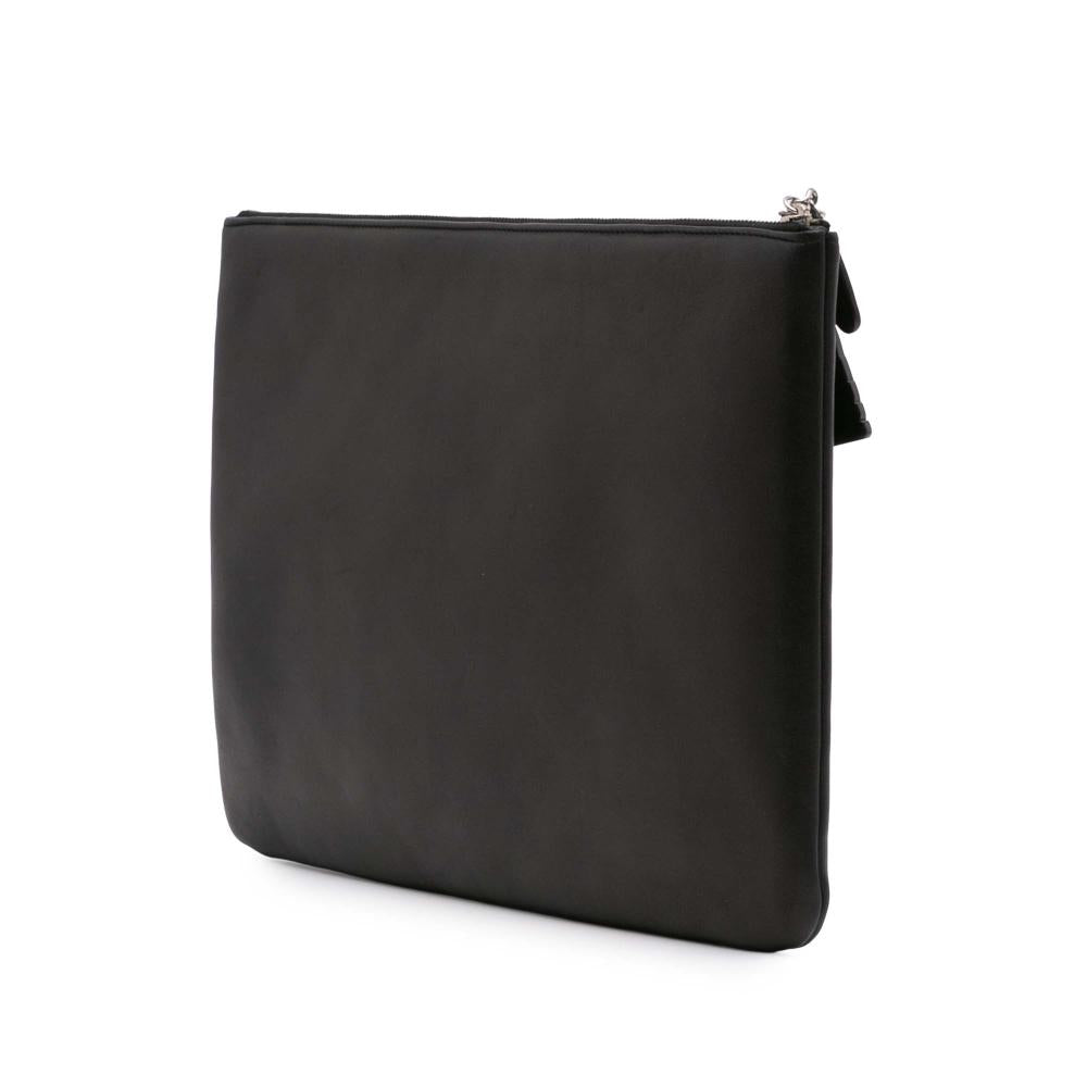 Black Leather Chanel Clutch