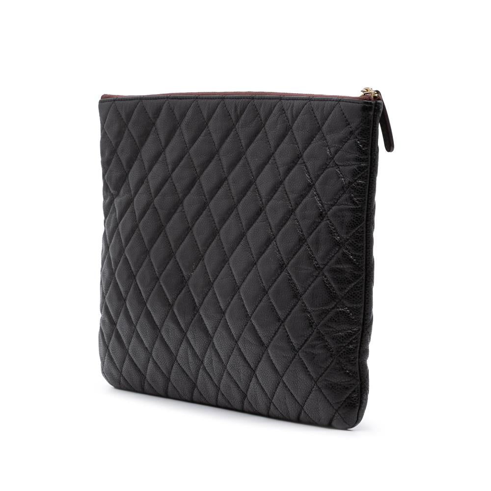 Black Leather Chanel Clutch