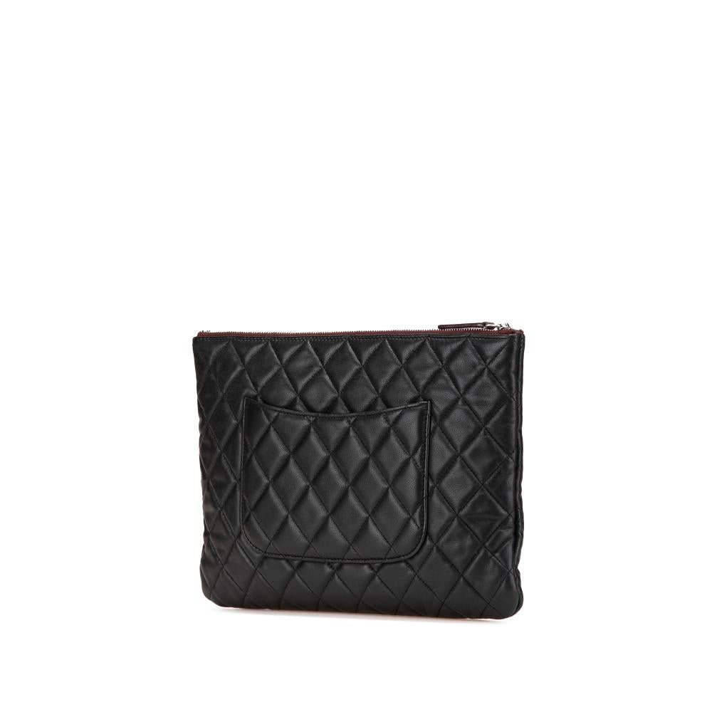 Black Leather Chanel Clutch