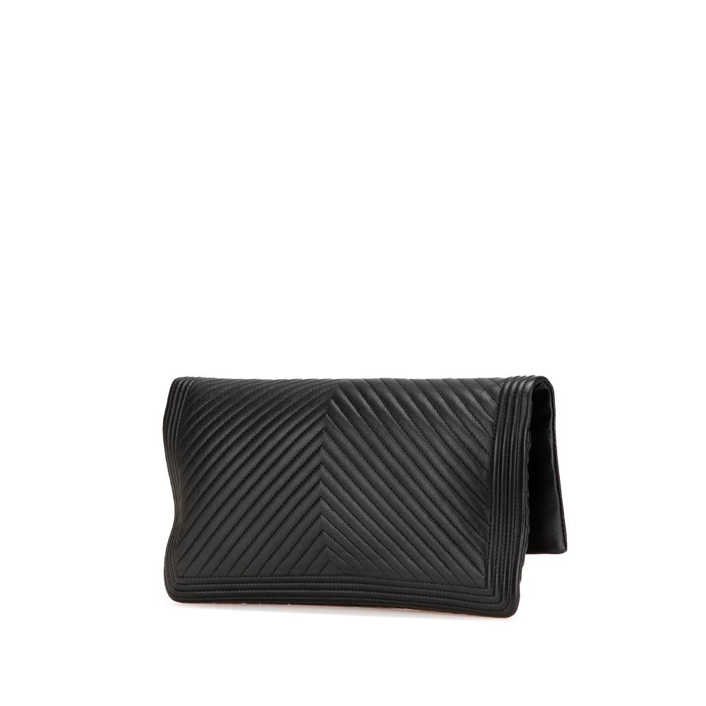Black Leather Chanel Clutch