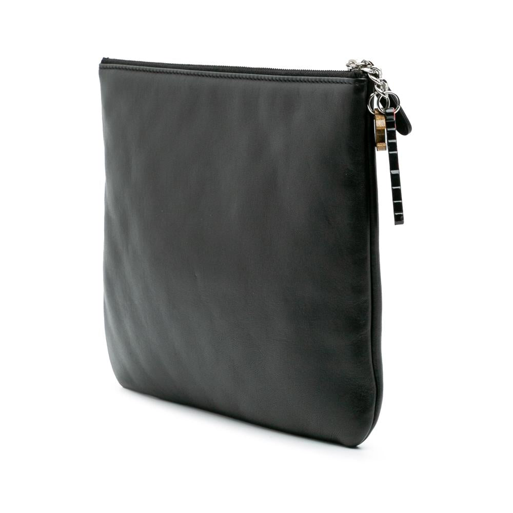 Black Leather Chanel Clutch