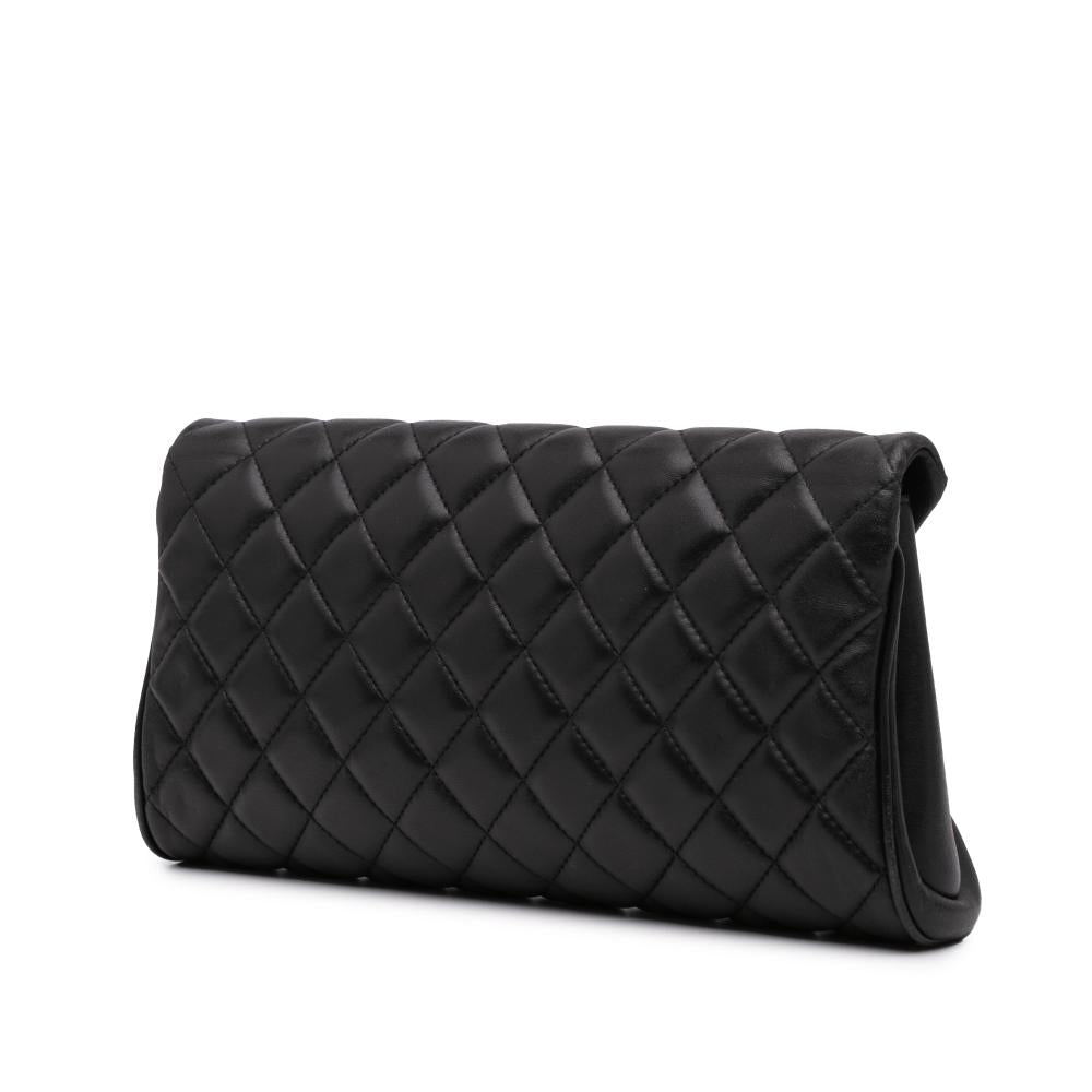 Black Leather Chanel Clutch