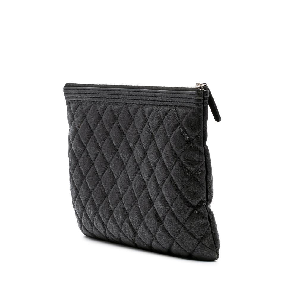 Black Leather Chanel Clutch